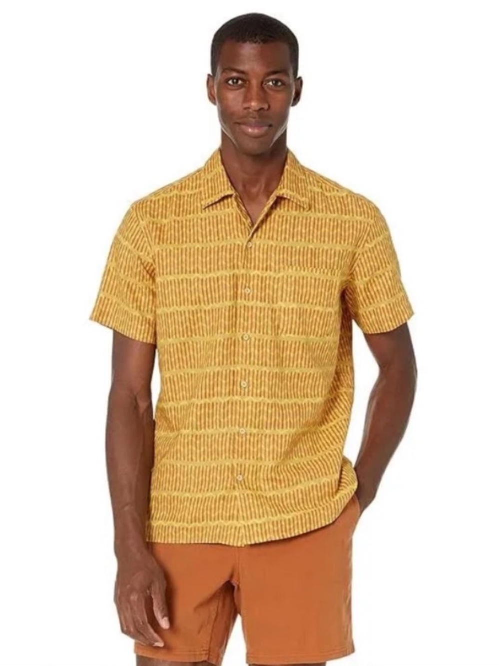 Taylor Stitch Linen The Hawthorne Gold Wave Shirt